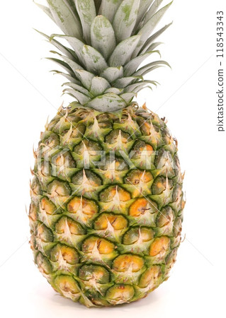 A whole pineapple on a light background A whole pineapple on a light background 118543343