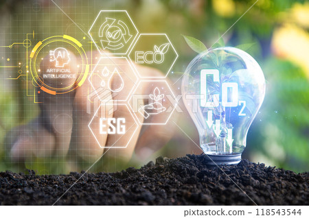 Ideas for using AI systems to help control pollution in a green world, ESG, Co2, ECO Ideas for using AI systems to help control pollution in a green world, ESG, Co2, ECO 118543544