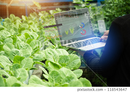 The concept of using AI and smart farming 118543647