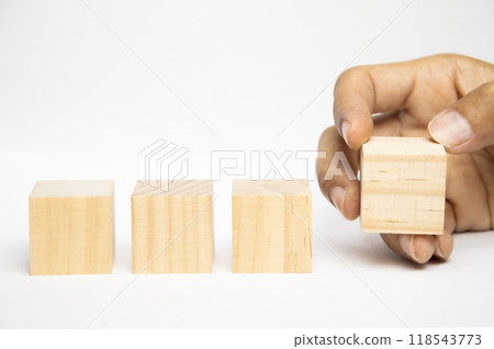 Wooden blocks isolated on white background. Cube. Wooden blocks isolated on white background. Cube. 118543773