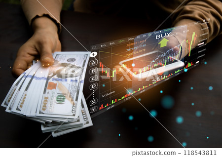 Dollar Exchange Trading Concept Currency Rates 118543811