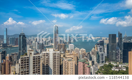 the Hong Kong skyscrapers skyline cityscape view Aug 24 2024 the Hong Kong skyscrapers skyline cityscape view Aug 24 2024 118544138