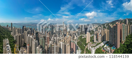 the Hong Kong skyscrapers skyline cityscape view Aug 24 2024 118544139