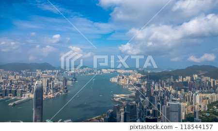 the cityscape of HK Financial District, Central 118544157