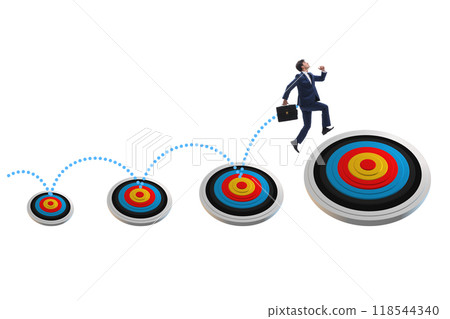 Concept of setting and achieving business objectives Concept of setting and achieving business objectives 118544340