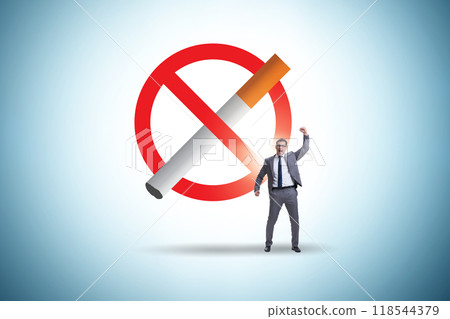 Anti smoking concept with antismoking logo Anti smoking concept with antismoking logo 118544379
