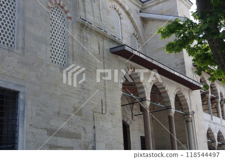 藍色清真寺外部，伊斯坦布爾，土耳其 118544497