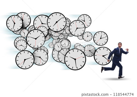 Time stress management concept with businessman 118544774