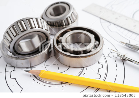 Engineering and precision tools with metal ball bering, mechanical industrial. Engineering and precision tools with metal ball bering, mechanical industrial. 118545005