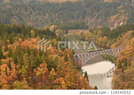 First Tadami River Bridge in Autumn First Tadami River Bridge in Autumn 118545032