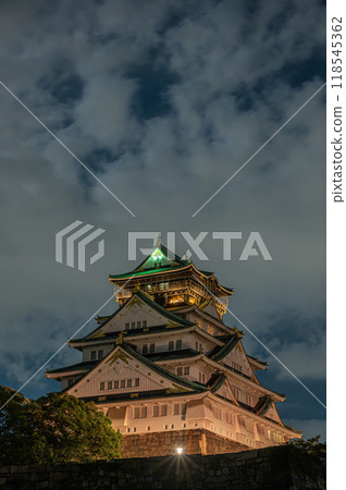 Osaka Castle castle tower at night 118545362