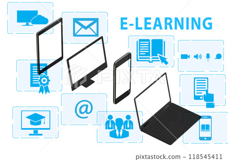 E-learning concept as modern way of education E-learning concept as modern way of education 118545411