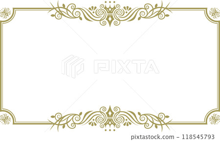 經典、典雅、華麗的裝飾框,藍金色 經典、典雅、華麗的裝飾框,藍金色 118545793