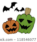 halloween pumpkin and bats halloween pumpkin and bats 118546077