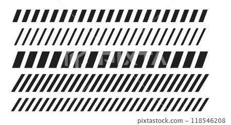 Slash line border, diagonal lines. Divider strip Tilt strip geometric abstract border. Diagonal grid. Geometric dashed tape Slash line border, diagonal lines. Divider strip Tilt strip geometric abstract border. Diagonal grid. Geometric dashed tape 118546208