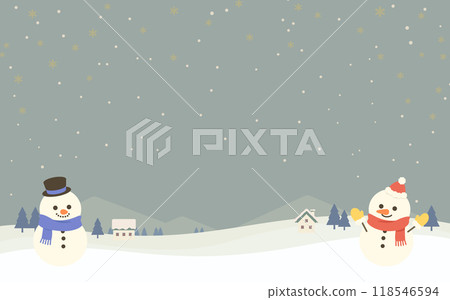 Snowman background illustration 118546594