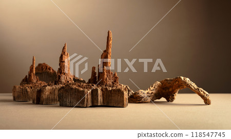 Abstract nature scene with a composition dry snags. 118547745