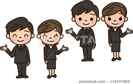 A man and a woman in a suit to show 118547808