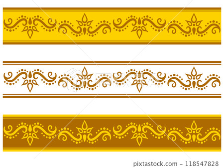 印度風格裝飾邊框集。矢量數據。 118547828