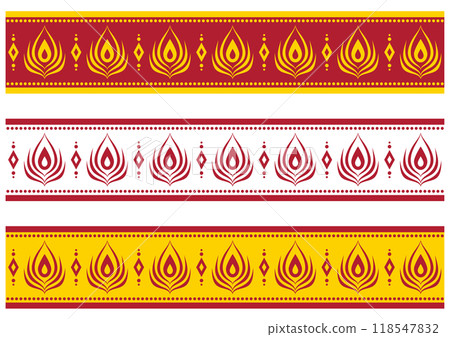 印度風格裝飾邊框集。矢量數據。 印度風格裝飾邊框集。矢量數據。 118547832