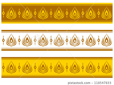 印度風格裝飾邊框集。矢量數據。 118547833