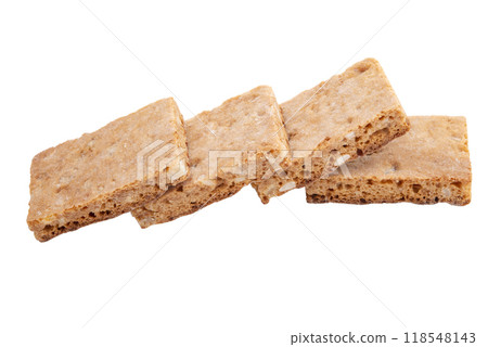 Swiss basil gingerbread cookies isolated on the white 118548143