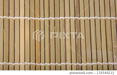 Bamboo mat wooden texture or background 118548212