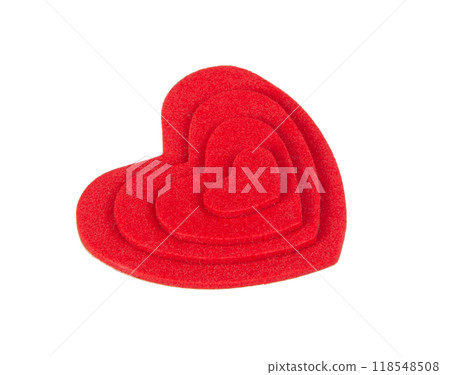 Decorative craft heart isolated on the white 118548508