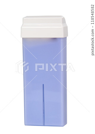 Violet wax in cartridge for depilation or epilation isolated on the white 118548582