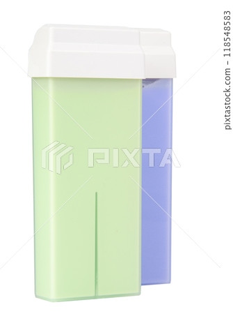 Multicolor wax in cartridge for depilation or epilation isolated on the white 118548583