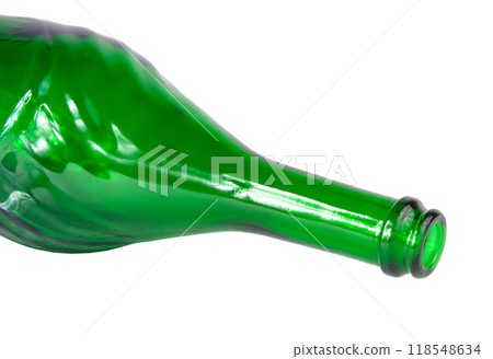 One green wine champange bottle isolated on the white One green wine champange bottle isolated on the white 118548634