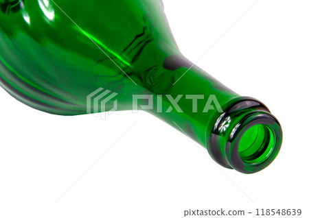 One green wine champange bottle isolated on the white One green wine champange bottle isolated on the white 118548639