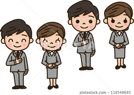 穿著灰色西裝的男人和女人 118548685