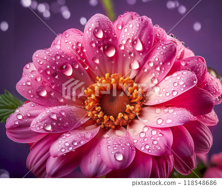 Image of colorful gerbera with water droplets 118548686