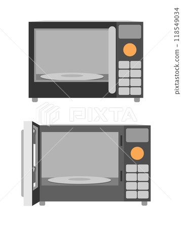 Button-operated microwave oven set 118549034