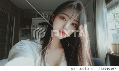 年輕可愛女模特兒自然臉自拍,皮膚漂亮 年輕可愛女模特兒自然臉自拍,皮膚漂亮 118549367