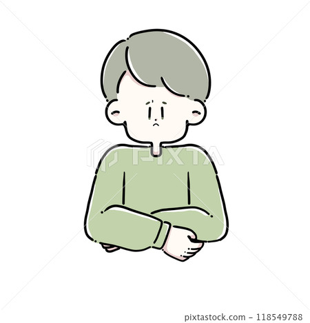 摀著肚子的男人 118549788