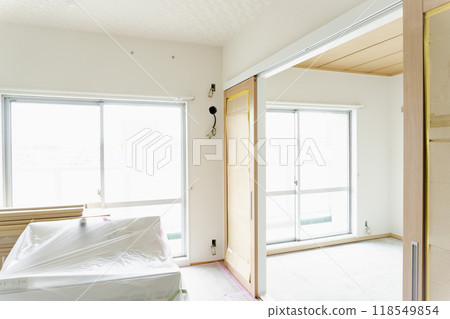 Apartment interior renovation underway 118549854