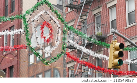 New York City Little Italy. Manhattan street building architecture. Italian American immigration. 118549887