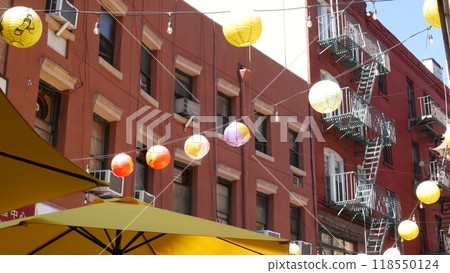 New York City Manhattan Chinatown street building. Chinese culture, Little China ethnic district USA New York City Manhattan Chinatown street building. Chinese culture, Little China ethnic district USA 118550124