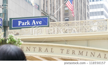 New York City Grand Central Terminal, 42 street, Park Avenue, Pershing Square bridge architecture. 118550157