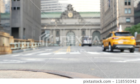 New York City Grand Central Terminal railway station, 42 street. Manhattan Midtown. Yellow taxi, USA New York City Grand Central Terminal railway station, 42 street. Manhattan Midtown. Yellow taxi, USA 118550342