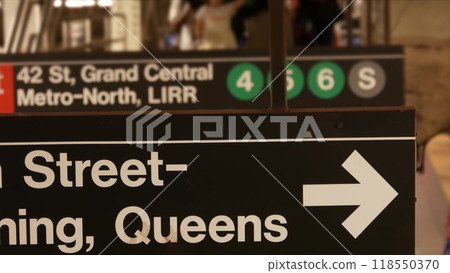 New York subway station interior, underground metropolitan platform. United States metro transport. New York subway station interior, underground metropolitan platform. United States metro transport. 118550370
