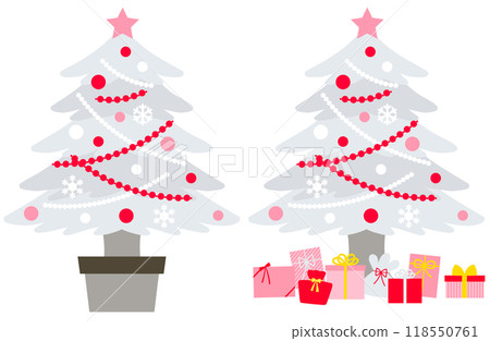 Red and white Christmas tree 118550761