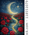 被月光照亮的玫瑰 118551079