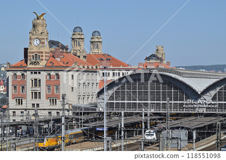 Prague Main Railway Station (Praha hlavni nadrazi), the busiest railway hub in Czechia, in Prague, capital of Czech Republic 118551098