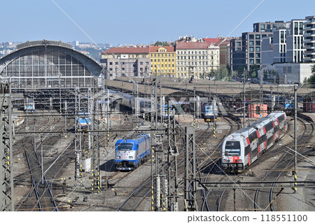 Prague Main Railway Station (Praha hlavni nadrazi), the busiest railway hub in Czechia, in Prague, capital of Czech Republic Prague Main Railway Station (Praha hlavni nadrazi), the busiest railway hub in Czechia, in Prague, capital of Czech Republic 118551100