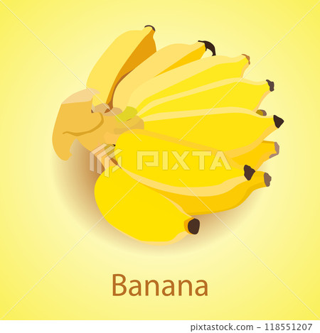 Banana Cluster illustrator vector ripe food fresh 118551207