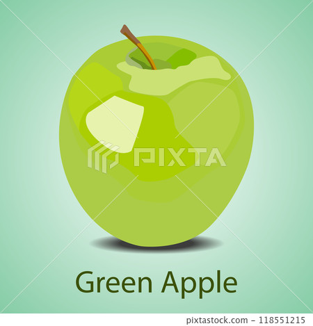 green apple illustrator vector art fruit 118551215