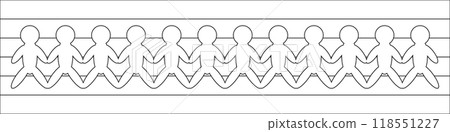 Coloring Page - LGBTQ Paper Dolls Chain Coloring Page - LGBTQ Paper Dolls Chain 118551227